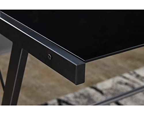 Signature Design by Ashley Mallistron Contemporary Home Office L-Shaped Computer Desk, Black