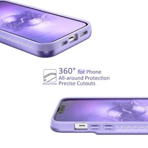 WeLoveCase for iPhone 13 / iPhone 14 Wallet Case with Credit Card Holder & Hidden Mirror, Two Layer Shockproof Heavy Duty Protection Cover Protective Case for iPhone 13/14 6.1 Inch - Light Purple