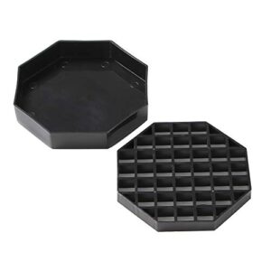 bev tek 4 inch x 1 inch octagon drip tray, 1 removable grate coffee drip tray - dishwashable, octagon shape, black plastic coffee countertop drip tray, 2 pieces, for beverages