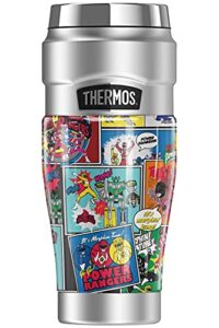 thermos power rangers power rangers comic collage stainless king stainless steel travel tumbler, vacuum insulated & double wall, 16oz