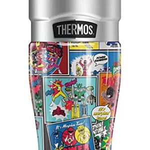 THERMOS Power Rangers Power Rangers Comic Collage STAINLESS KING Stainless Steel Travel Tumbler, Vacuum insulated & Double Wall, 16oz