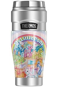 thermos my little pony retro classic ponies stainless king stainless steel travel tumbler, vacuum insulated & double wall, 16oz