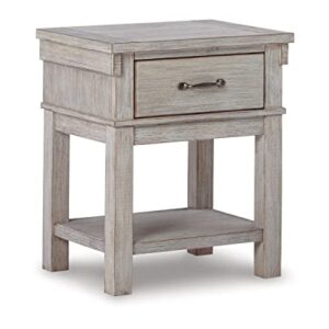 Signature Design by Ashley Hollentown 1 Drawer Night Stand, 20"W x 16"D x 24"H, Whitewash