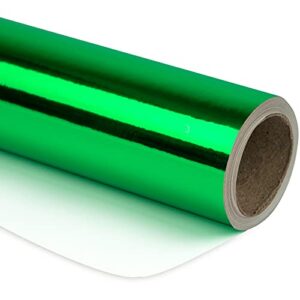 ruspepa green metallic wrapping paper - solid color paper perfect for wedding, birthday, christmas, baby shower - 17 inches x 32.8 feet