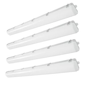 Amptonica 4FT LED Vapor Tight Light, 60W 6600lm(100W Eq.) Vapor Proof Light Fixture, 5000K Waterproof Shop Light for Car Wash, Carport, Walk in Freezer, Parking Garage, UL List 4-Pack