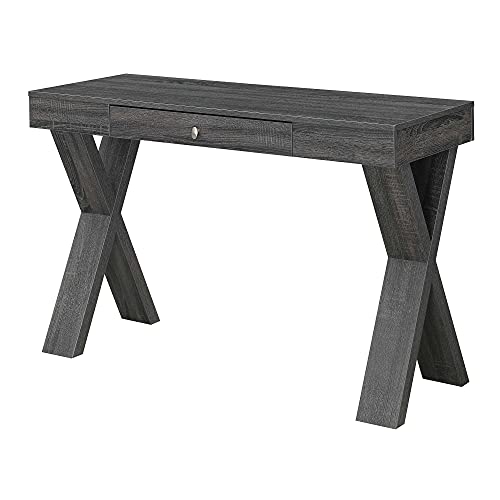 Convenience Concepts Newport 1 Drawer Desk, Weathered Gray