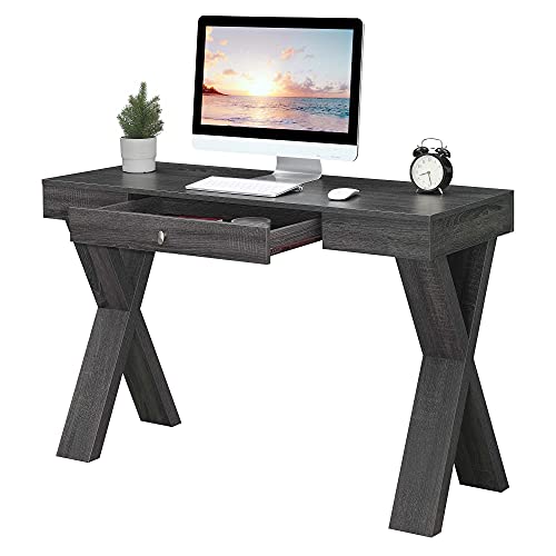 Convenience Concepts Newport 1 Drawer Desk, Weathered Gray