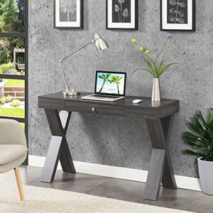 Convenience Concepts Newport 1 Drawer Desk, Weathered Gray