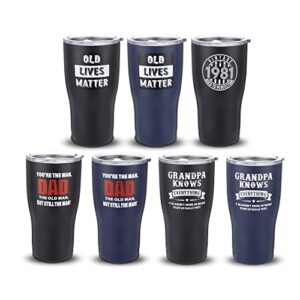 Old Lives Matter Tumbler - Funny Gifts for Men - Gag Gifts for Men, Adults - Funny Birthday Gifts for Men, Dad, Grandpa - Retirement Gifts for Men - Old Man Gifts - Cool Gifts for Dads (Black, 20 oz)