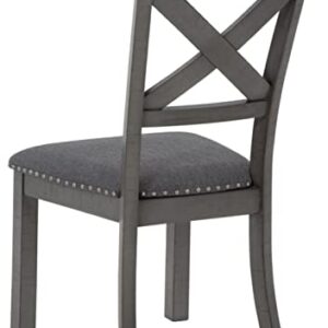 Signature Design by Ashley Myshanna Dining UPH Side Chair (2/CN), 20"W x 24"D x 38"H, Antique Gray