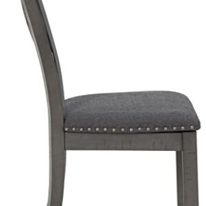 Signature Design by Ashley Myshanna Dining UPH Side Chair (2/CN), 20"W x 24"D x 38"H, Antique Gray