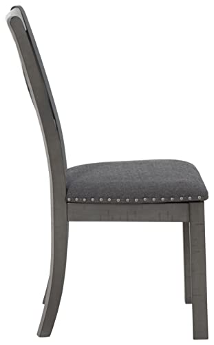 Signature Design by Ashley Myshanna Dining UPH Side Chair (2/CN), 20"W x 24"D x 38"H, Antique Gray