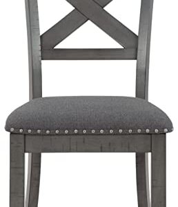 Signature Design by Ashley Myshanna Dining UPH Side Chair (2/CN), 20"W x 24"D x 38"H, Antique Gray