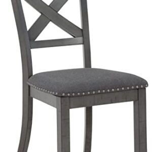 Signature Design by Ashley Myshanna Dining UPH Side Chair (2/CN), 20"W x 24"D x 38"H, Antique Gray