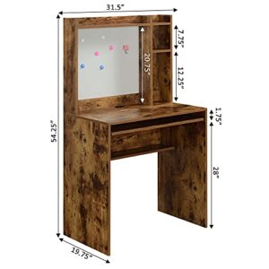 Convenience Concepts Designs2Go Student Desk with Magnetic Bulletin Board and Shelves, Barnwood