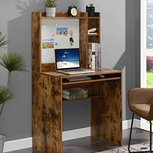 Convenience Concepts Designs2Go Student Desk with Magnetic Bulletin Board and Shelves, Barnwood