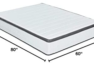 Oleesleep 13 Inch Dual Layered Gel Hybrid Memory Foam Mattress, CertiPUR-US Certified. Gray, Queen