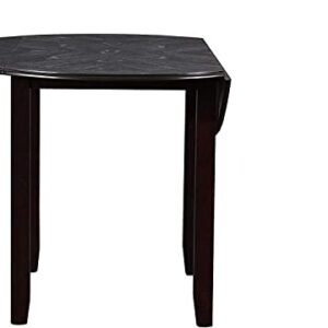 New Classic Furniture Gia Drop Leaf Dining Table with Two Chairs, 42", Ebony,EC-SOVKYDYFFO