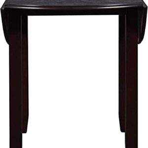 New Classic Furniture Gia Drop Leaf Dining Table with Two Chairs, 42", Ebony,EC-SOVKYDYFFO