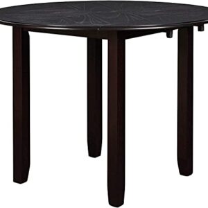 New Classic Furniture Gia Drop Leaf Dining Table with Two Chairs, 42", Ebony,EC-SOVKYDYFFO