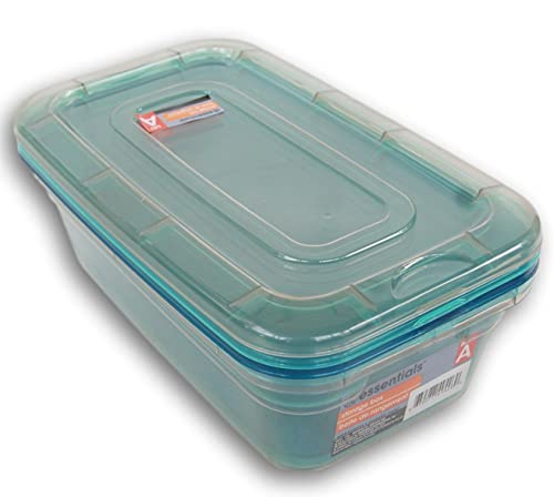 3 Shoe Boxes- Transparent Storage Bin Colors Vary - 13.75 x 8.125 x 4.25-in - 3 Count, Blue