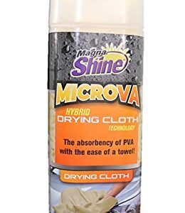 MAGNA SHINE MicroVA Hybrid Microfiber PVA Drying Towel for Car Exterior/Interior, Multipurpose Drying Towel Ideal for Home Use, Boat, Motorcycle More Absorbent Than Natural Chamois