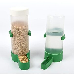 shangboyi Bird Water Dispenser, Automatic Plastic Seed & Water Dispenser, Tube Water Feeder for Parrot Canaries Finches Budgie (Middle Size: 90ml)