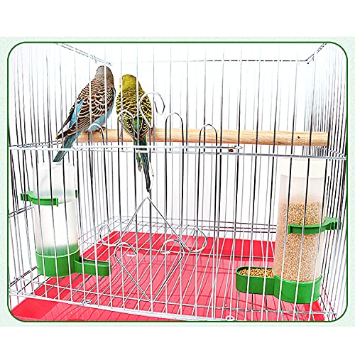 shangboyi Bird Water Dispenser, Automatic Plastic Seed & Water Dispenser, Tube Water Feeder for Parrot Canaries Finches Budgie (Middle Size: 90ml)