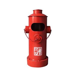 mqh trash can retro industrial trash can with inner bucket large capacity fire hydrant garbage bin for park garden garbage can (color : red)