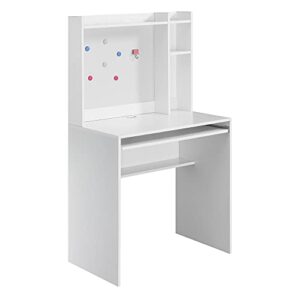 convenience concepts designs2go student desk with magnetic bulletin board and shelves, white