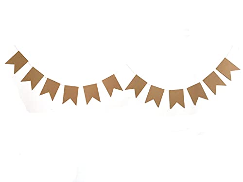 DIY Kraft Paper Flag Banner Hand-Painted DIY Party Decoration for a Birthday, Baby Shower Holidays, Camping, Wedding and Party 12pc