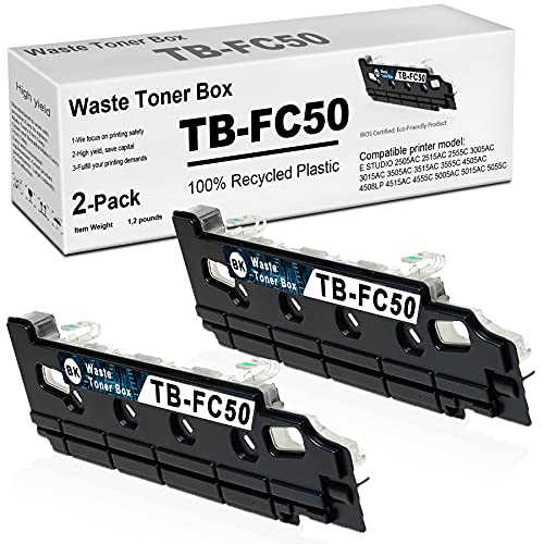 HINK 2 Pack TB-FC50 TBFC50 Waste Toner Container Compatible Replacement for E Studio 2505AC 2515AC 3055C 3515AC 3555C 4508LP 4515AC 4555C 5015AC 5055C Printer.