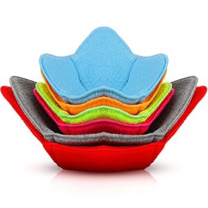 6 pieces bowl cozy multi color microwave safe bowl holders microwave plate holder hot bowl holder to protect your hands from hot dishes and heating soup