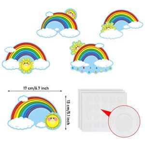 45 Pieces Rainbows Cut-Outs, Rainbows Sun Cloud Accents Paper Cutouts Name Tags Labels Rainbows Party Bulletin Board Classroom Decoration for Teacher Student Back to School Party Supplies, 6.7 x 5.1 Inch