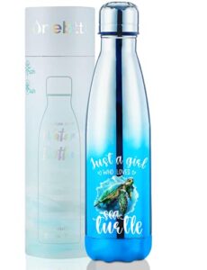 sea turtle stainless steel water bottle, turtle themed gifts, sea turtle party supplies, double wall vacuum insulated thermo bottle