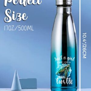 Sea Turtle Stainless Steel Water Bottle, Turtle Themed Gifts, Sea Turtle Party Supplies, Double Wall Vacuum Insulated Thermo Bottle