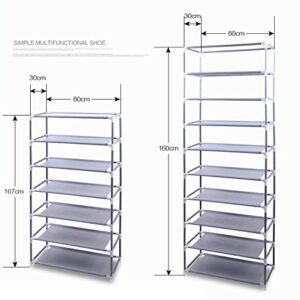 JASOYA Fashionable Room-saving 9 Lattices Non-woven Fabric Shoe Rack , Portable Shoe Rack,Coffee