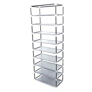 JASOYA Fashionable Room-saving 9 Lattices Non-woven Fabric Shoe Rack , Portable Shoe Rack,Coffee