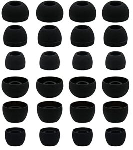 bllq 12 pairs silicone replacement earbud ear buds tips compatible with skullcandy sesh evo and other 3.8mm to 5.5mm nozzle earbuds earphones, s/m/l black