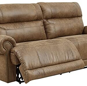 Signature Design by Ashley Grearview 2 Seat Power Reclining Sofa with Adjustable Headrest, Light Brown