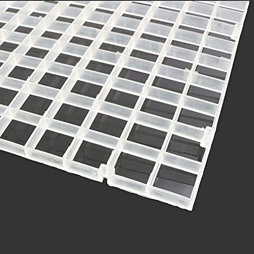 RLECS 2pcs 30cm x 15cm Plastic Grid Divider Tray Egg Crate Louvre Aquarium Fish Tank Bottom Isolation, White