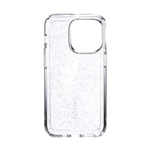 Speck Products Gemshell Glitter iPhone 13 Pro Case, Clear/Clear with Platinum Glitter