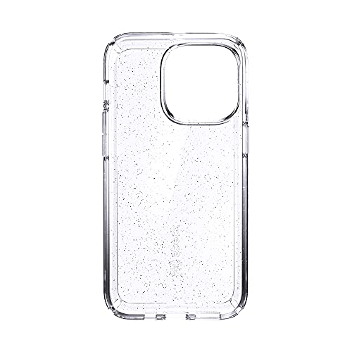 Speck Products Gemshell Glitter iPhone 13 Pro Case, Clear/Clear with Platinum Glitter