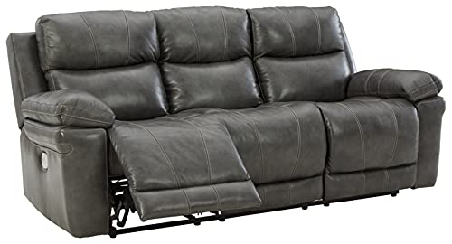 Signature Design by Ashley Edmar Power Reclining Sofa, Gray