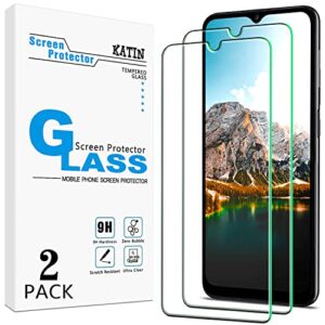 katin [2-pack] screen protector for samsung galaxy a32 5g tempered glass, bubble free, case friendly, easy to install