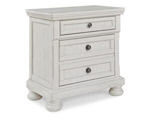 signature design by ashley robbinsdale 2 drawer night stand, 29"w x 18"d x 30"h, white
