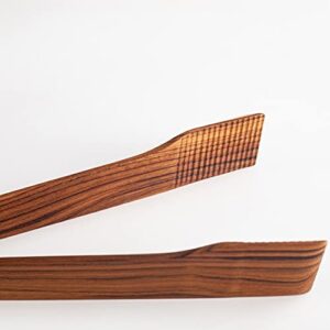 Super Slim Spring Salad Tongs: Teak Wood Salad Hand Server 0.1" x 0.1" x 12" Kitchenware Serving Utensils from SiamMandalay Gourmet Collection