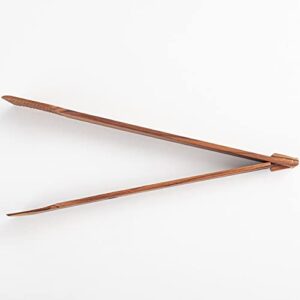 Super Slim Spring Salad Tongs: Teak Wood Salad Hand Server 0.1" x 0.1" x 12" Kitchenware Serving Utensils from SiamMandalay Gourmet Collection