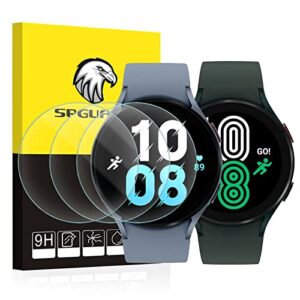 SPGUARD [4 Pack Galaxy Watch 4 44mm Screen Protector & Galaxy Watch 5 44mm Screen Protector, Tempered Glass Screen Protector Accessories for Samsung Watch 4 44mm/ Watch 5 44mm (NOT for Other Models)