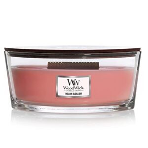 woodwick ellipse scented candle, melon blossom, 16oz | up to 50 hours burn time